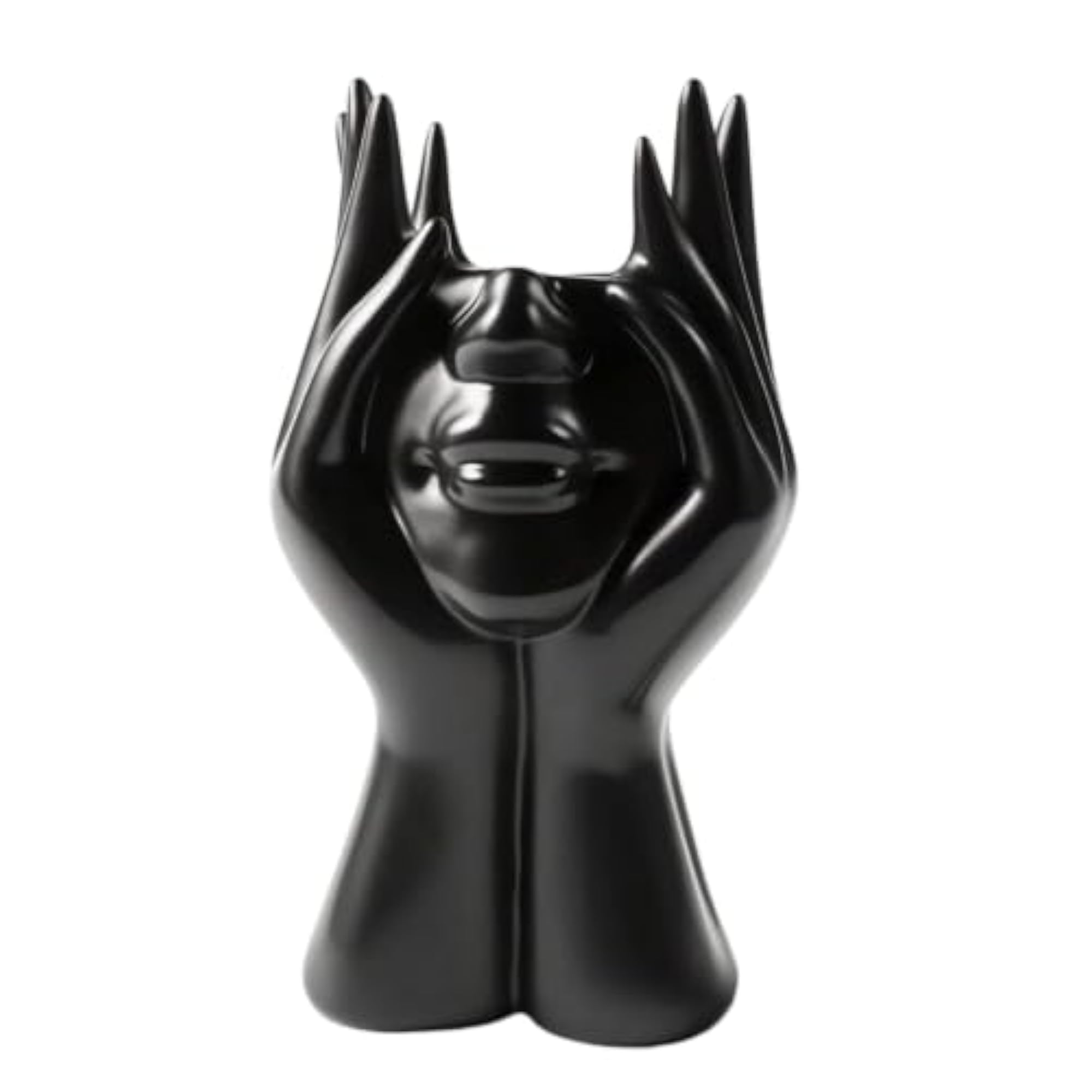Glossy Makeup Brush Holder, Decorative Sculptural Design